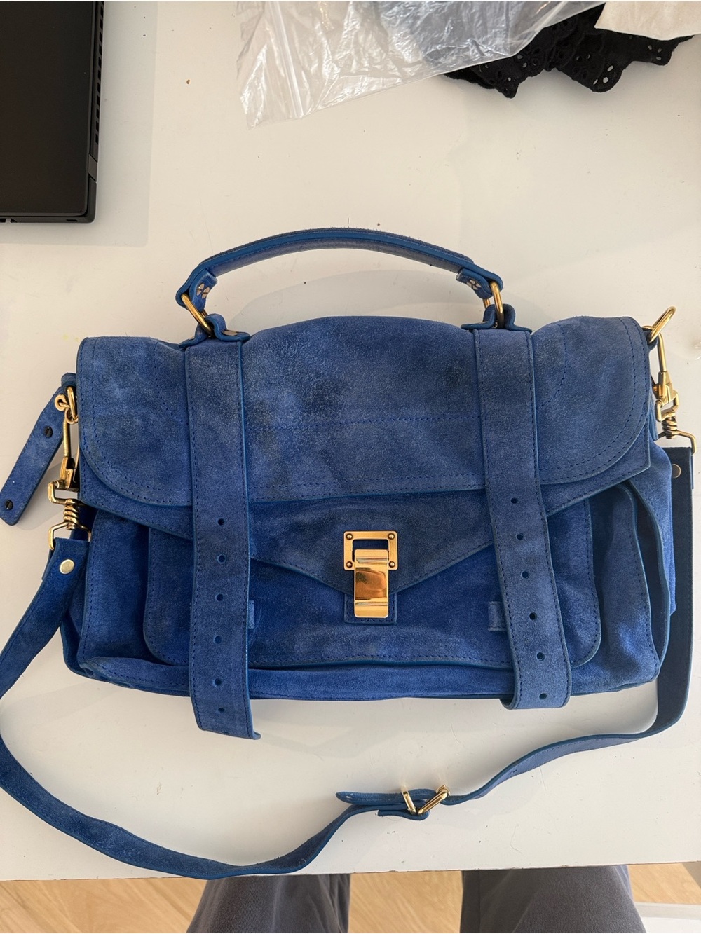 Proenza Schouler ps1 Blue Suede Handbag - Women Bags